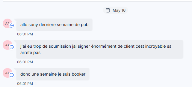 Une semaine : signé énormément de clients