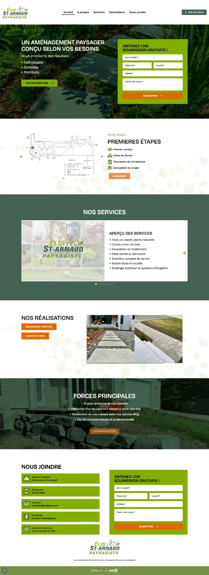 Site web Éloi St-Arnaud Paysagiste